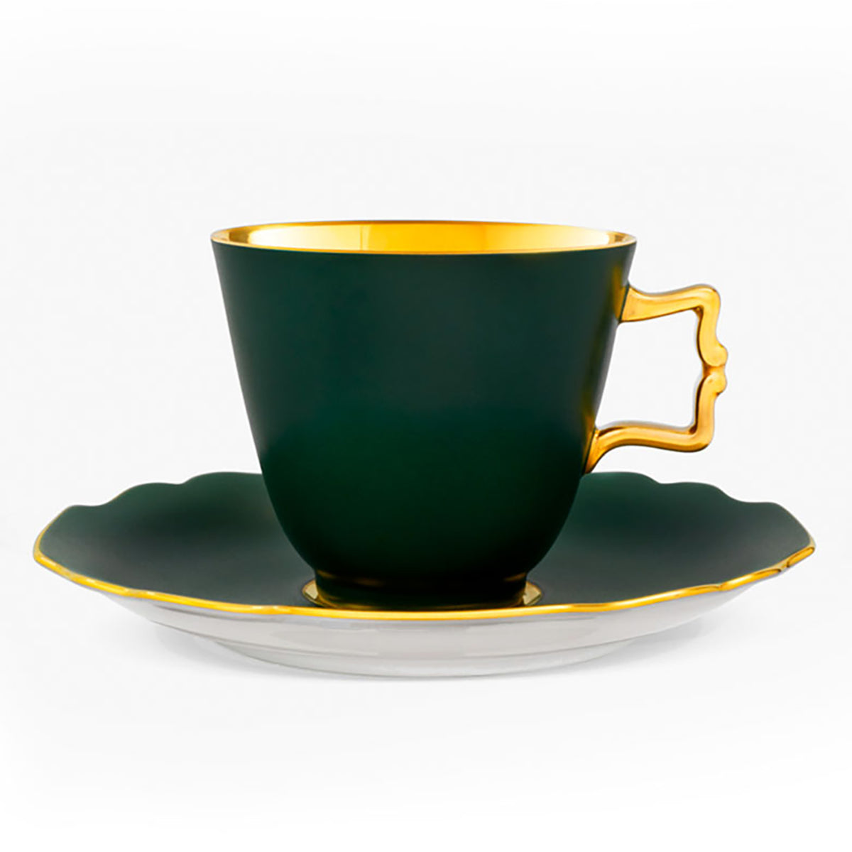 "Belvedere" Coffee Cup & Saucer Yellow & 24K Gold