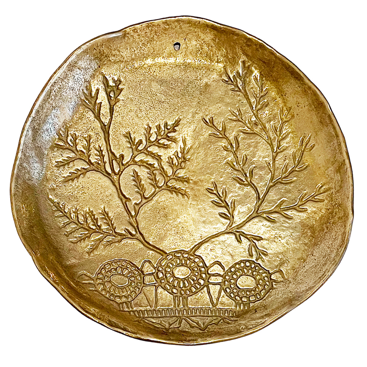 Collection of Mid-Century Flora Brass Dishes
