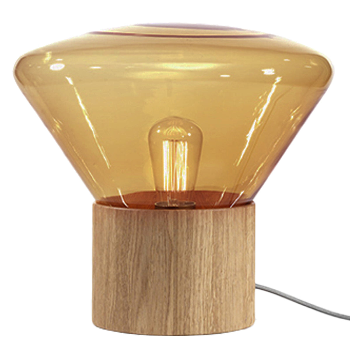 Large "Muffins" Oak Base Table Lamp by Lucie Koldova & Dan Yeffet