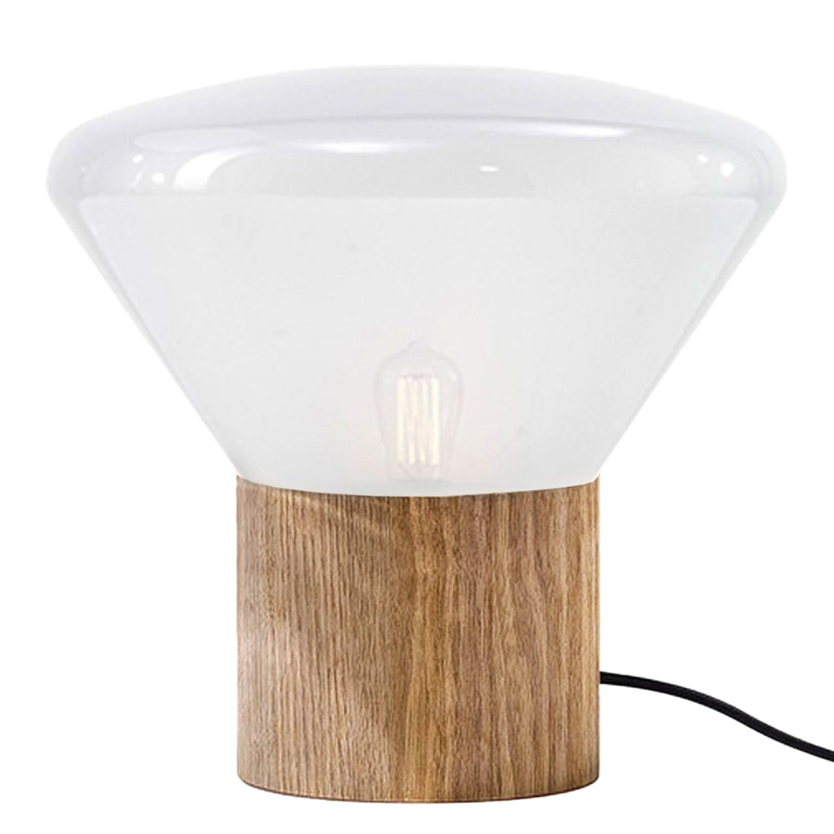 Large "Muffins" Oak Base Table Lamp by Lucie Koldova & Dan Yeffet