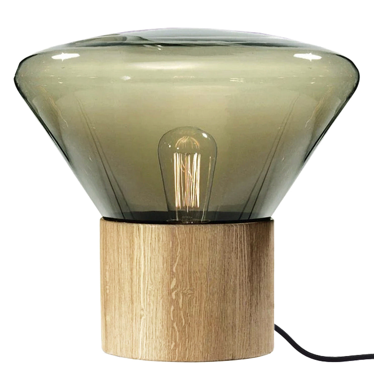 Large "Muffins" Walnut Base Table Lamp by Lucie Koldova & Dan Yeffet