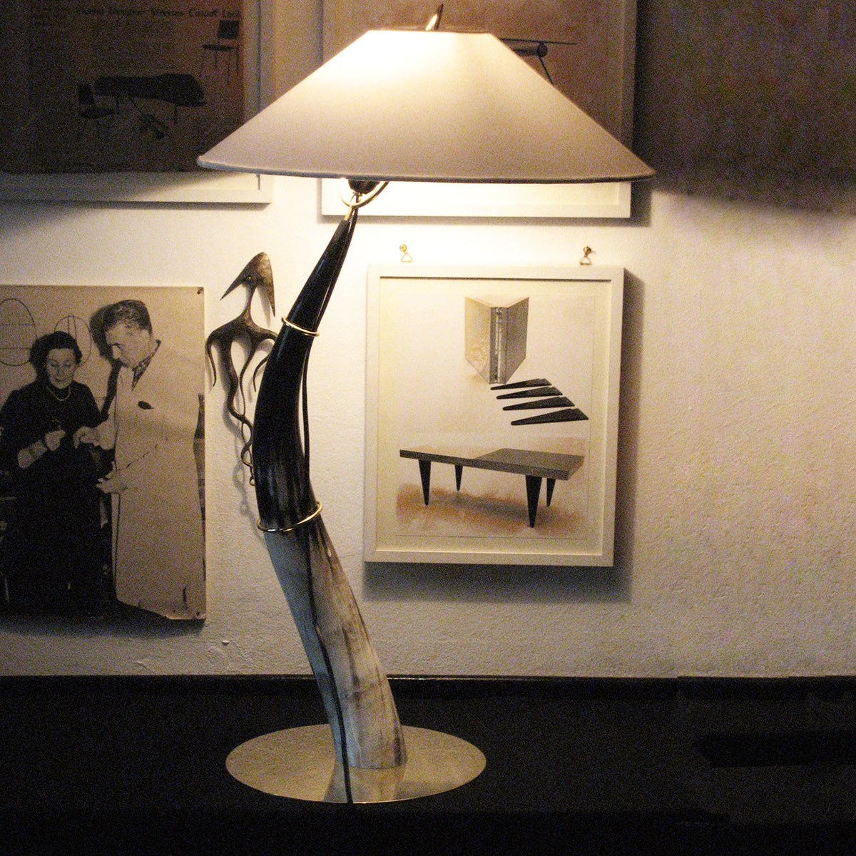 "Horn" Table Lamp #7255-2 by Carl Auböck