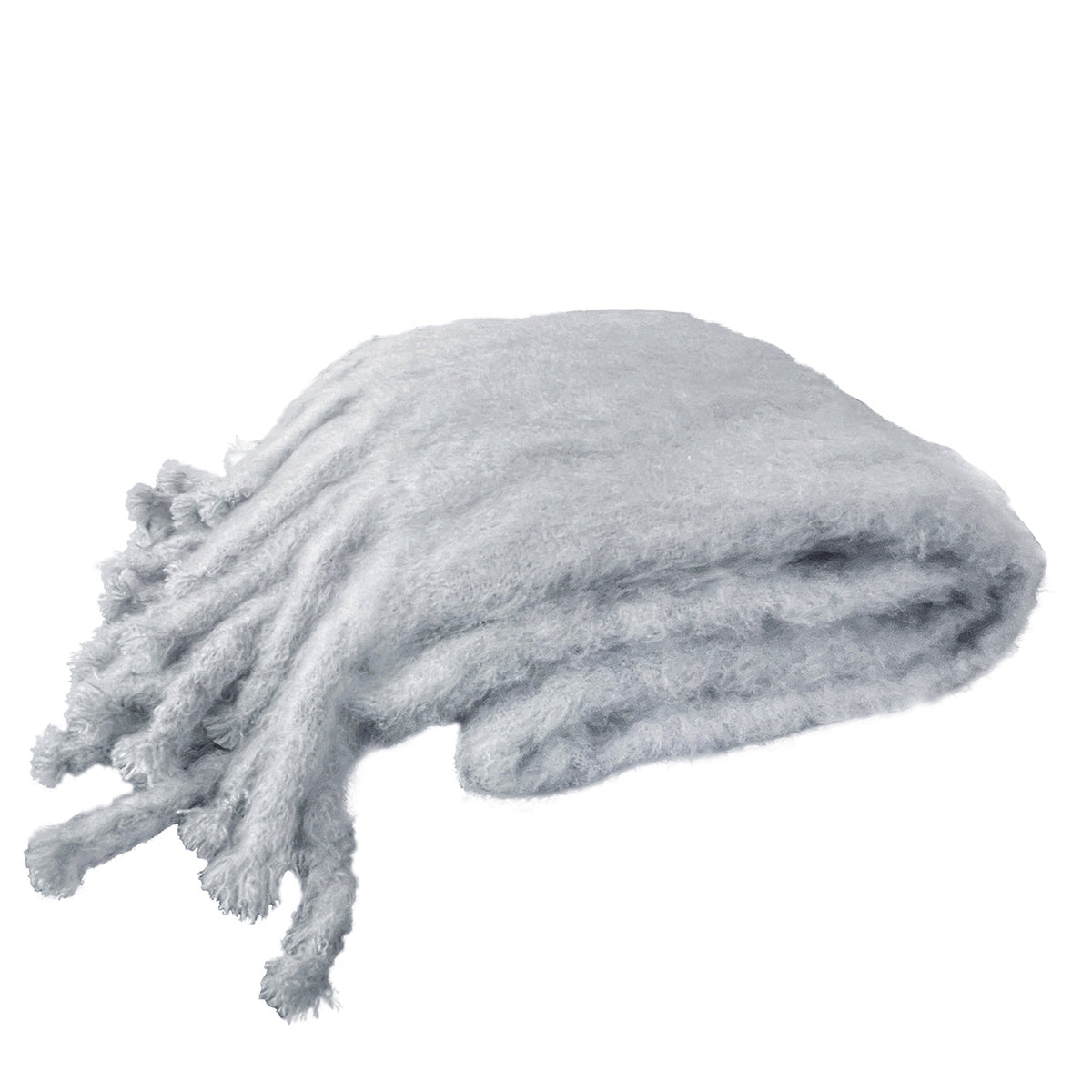 Mohair King Blanket with Large Tassel Fringe