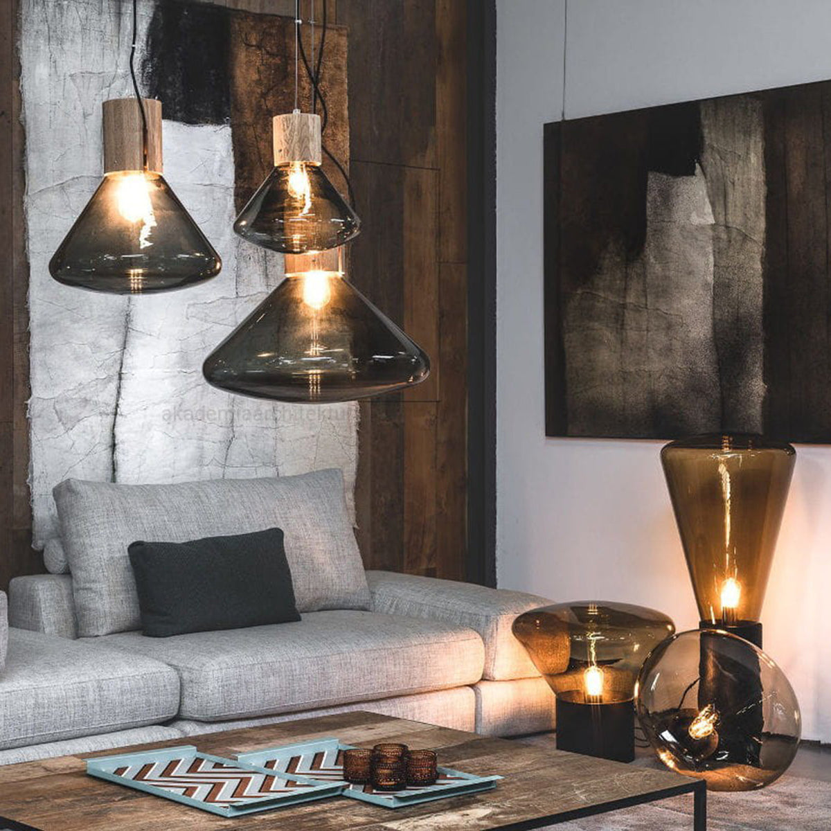 Medium "Muffins" Walnut Pendant Light by Lucie Koldova & Dan Yeffet