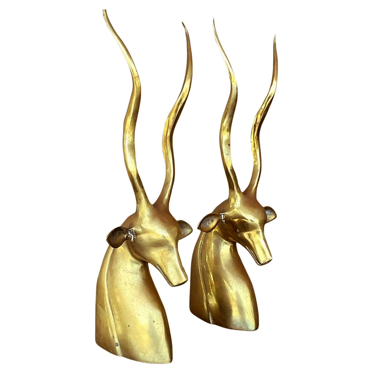 Pair of Brass Antelope Bookends