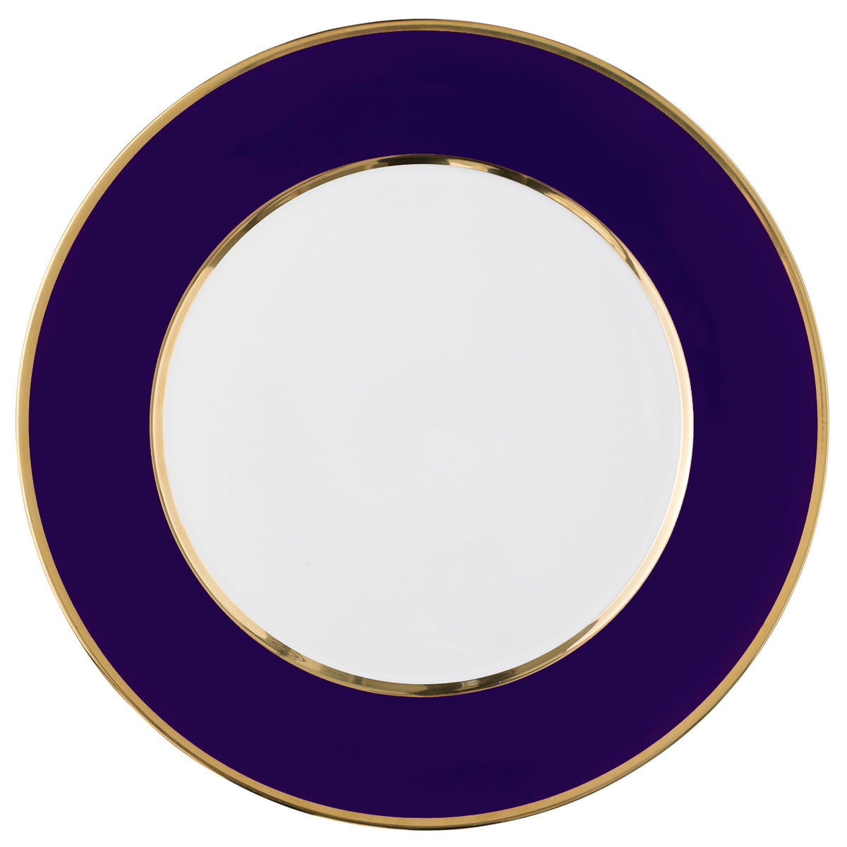 "Schubert" Charger in Champagne & Narrow Gold Rim