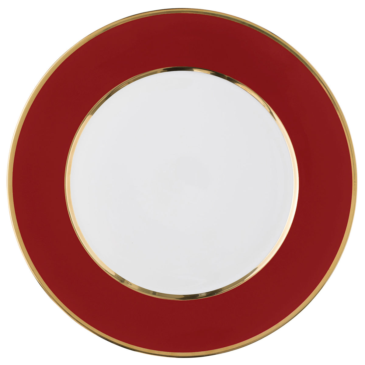 "Schubert" Charger in Aubergine & Narrow Gold Rim