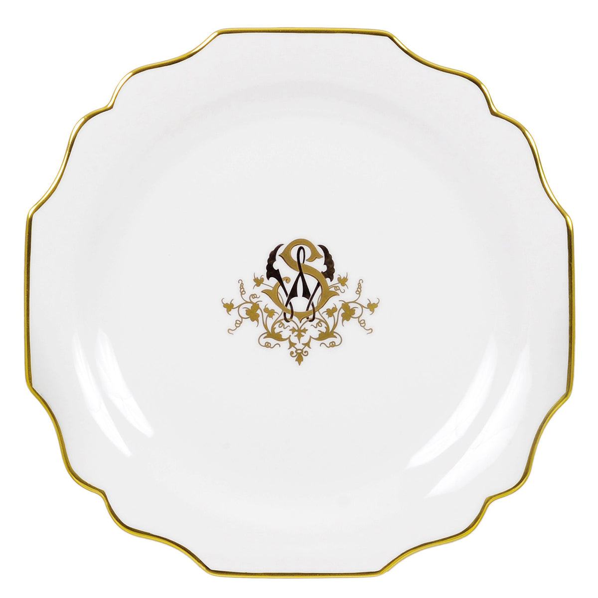 "Belvedere" Dessert / Salad Plate White with 24K Gold Rim