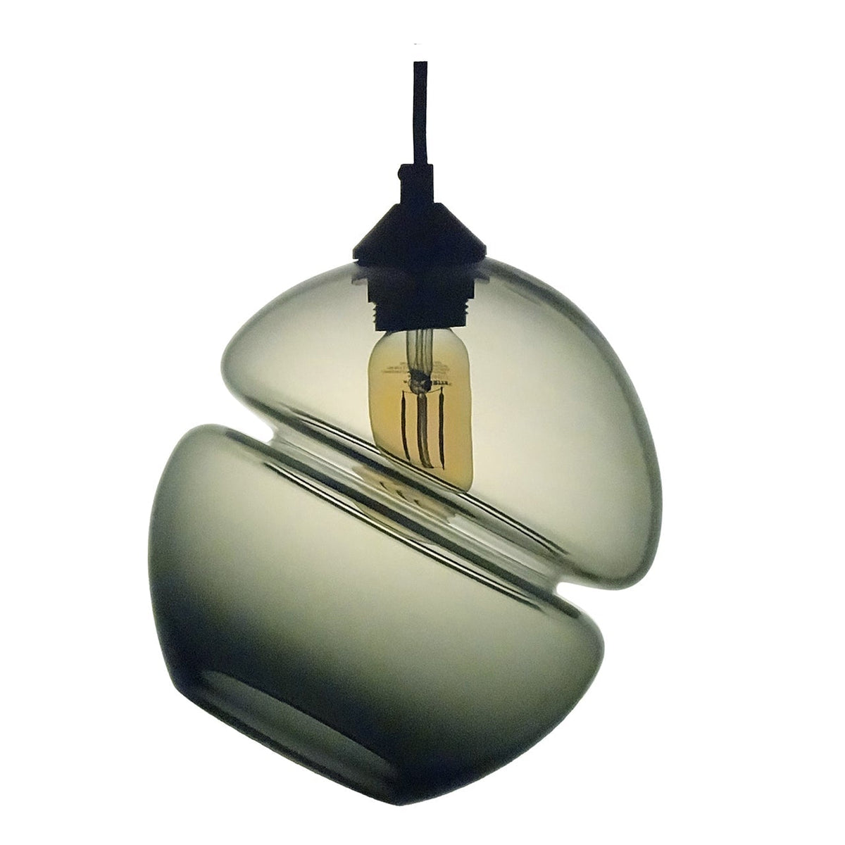 "Groove Orb Tilt" Smoke Pendant Light by Furthur Design