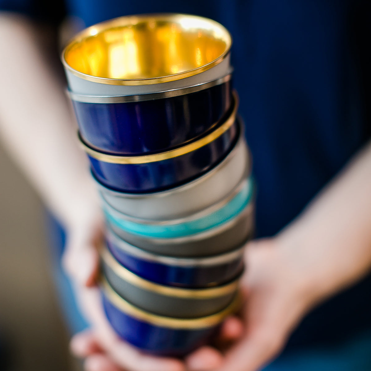 "Schubert" Champagne Bowl Turquoise & Gold by Augarten